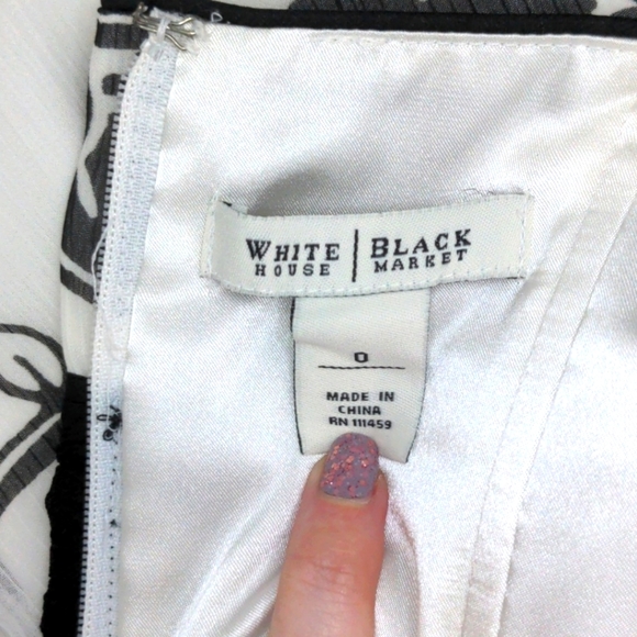 WHBM Black & White Sleeveless Dress - Size 0 - Picture 9 of 11